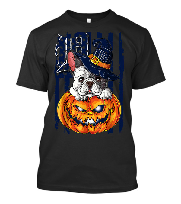 Hlw Bulldog Detroit Tigers Halloween Pumpkin T-Shirt