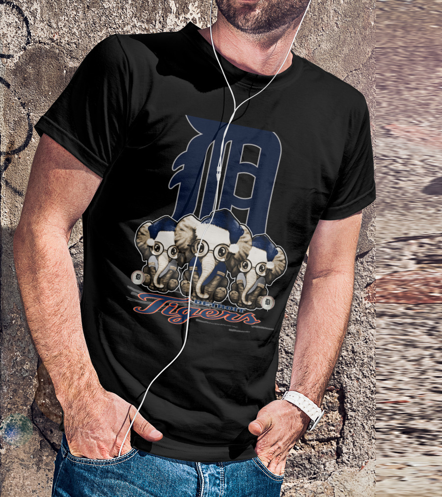 Detroit Tigers Elephants Christmas T-Shirt