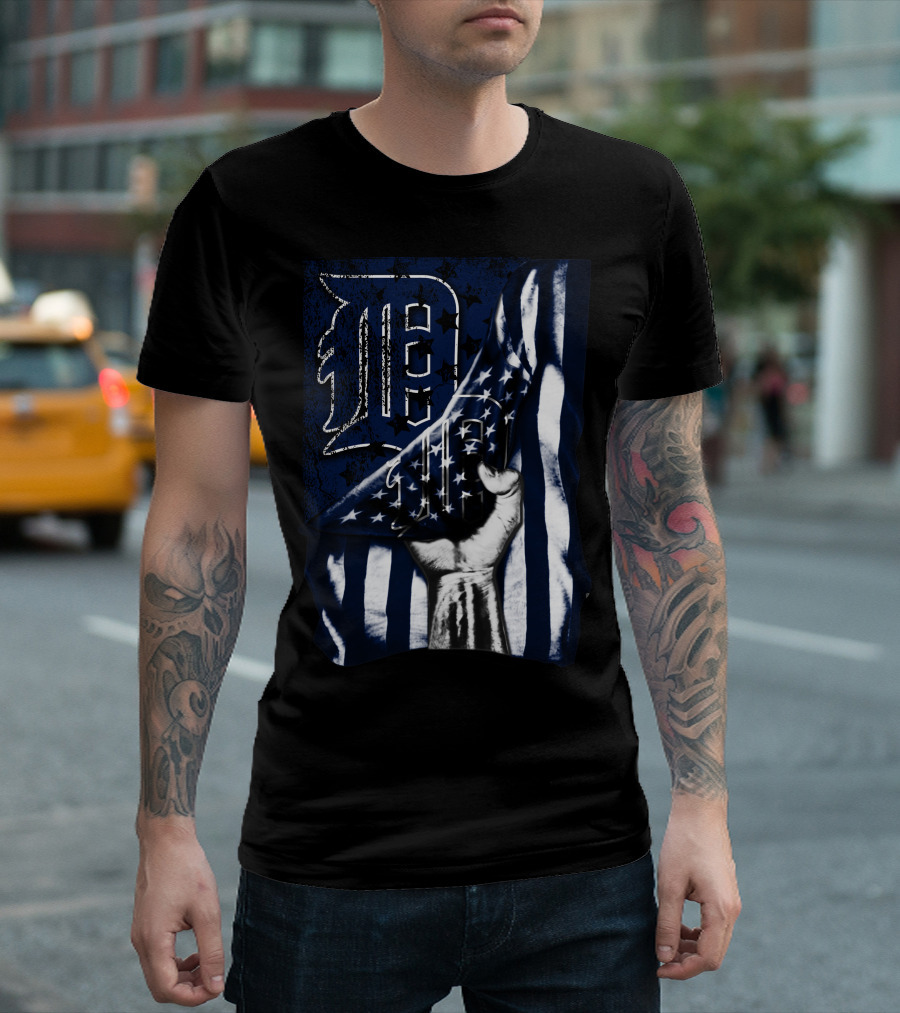 Detroit Tigers American Flag T-Shirt