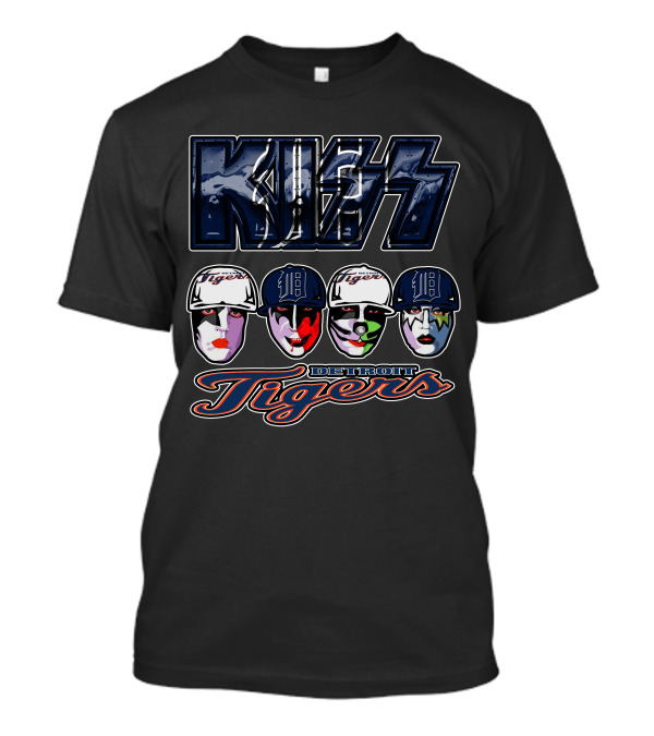 Kiss Detroit Tigers Faces Baseball Crossover T-Shirt