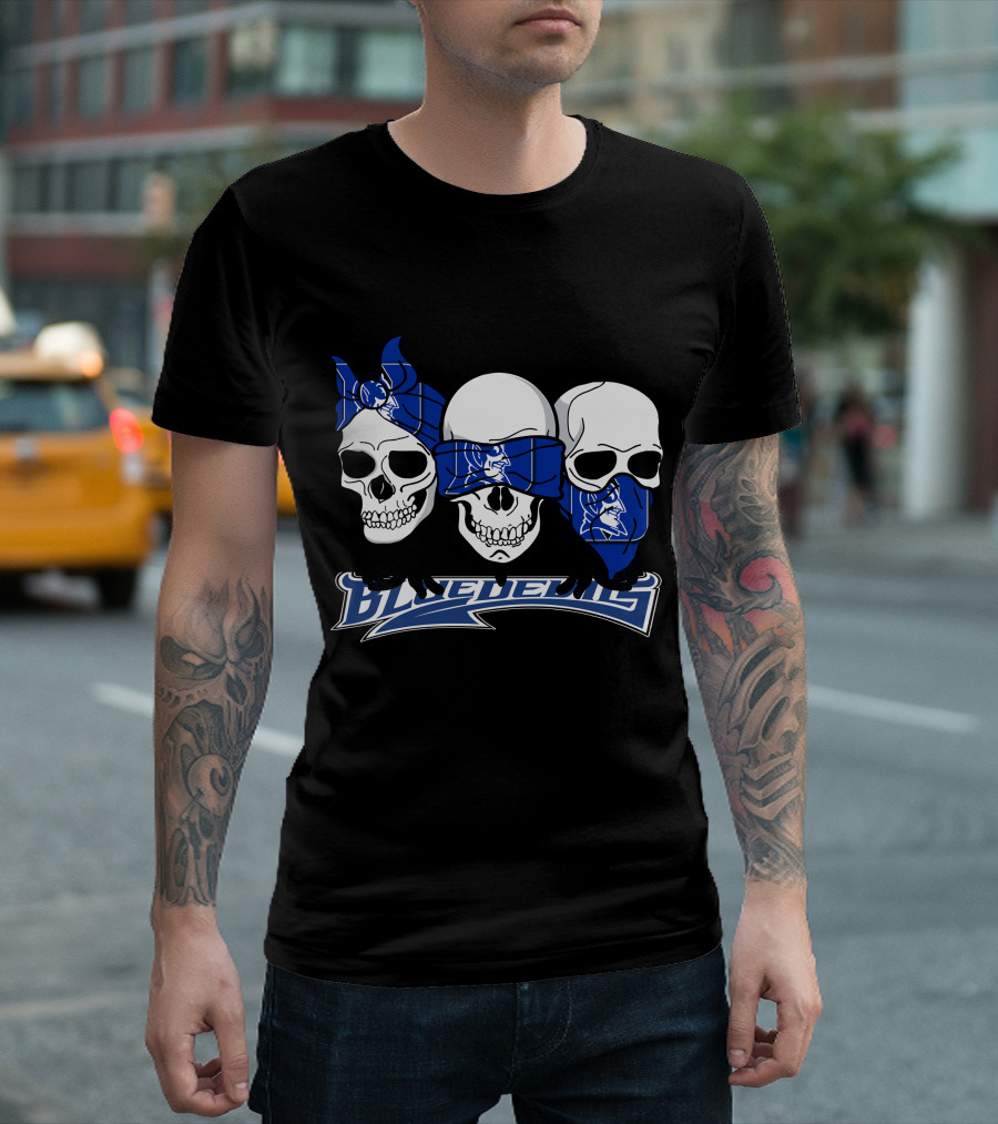 3 Skull Bandana Blue Devils T-Shirt