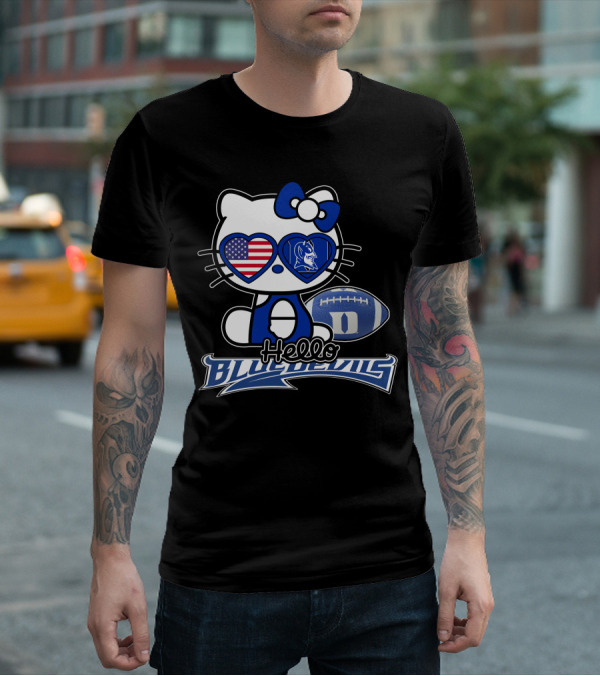 Hello Kitty Duke Blue Devils American Football Fan T-Shirt