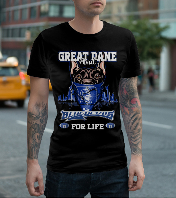 Great Dane And Blue Devils For Life T-Shirt