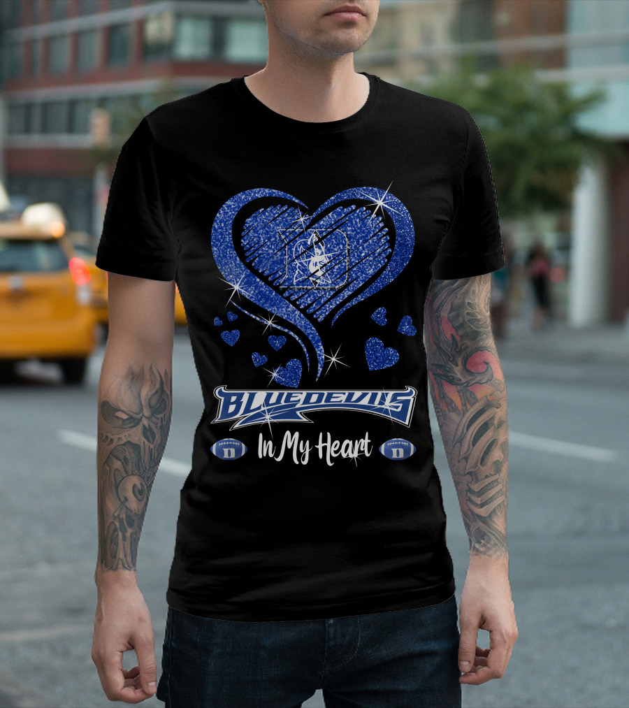 Blue Devils Heart Football Team Spirit In My Heart T-Shirt