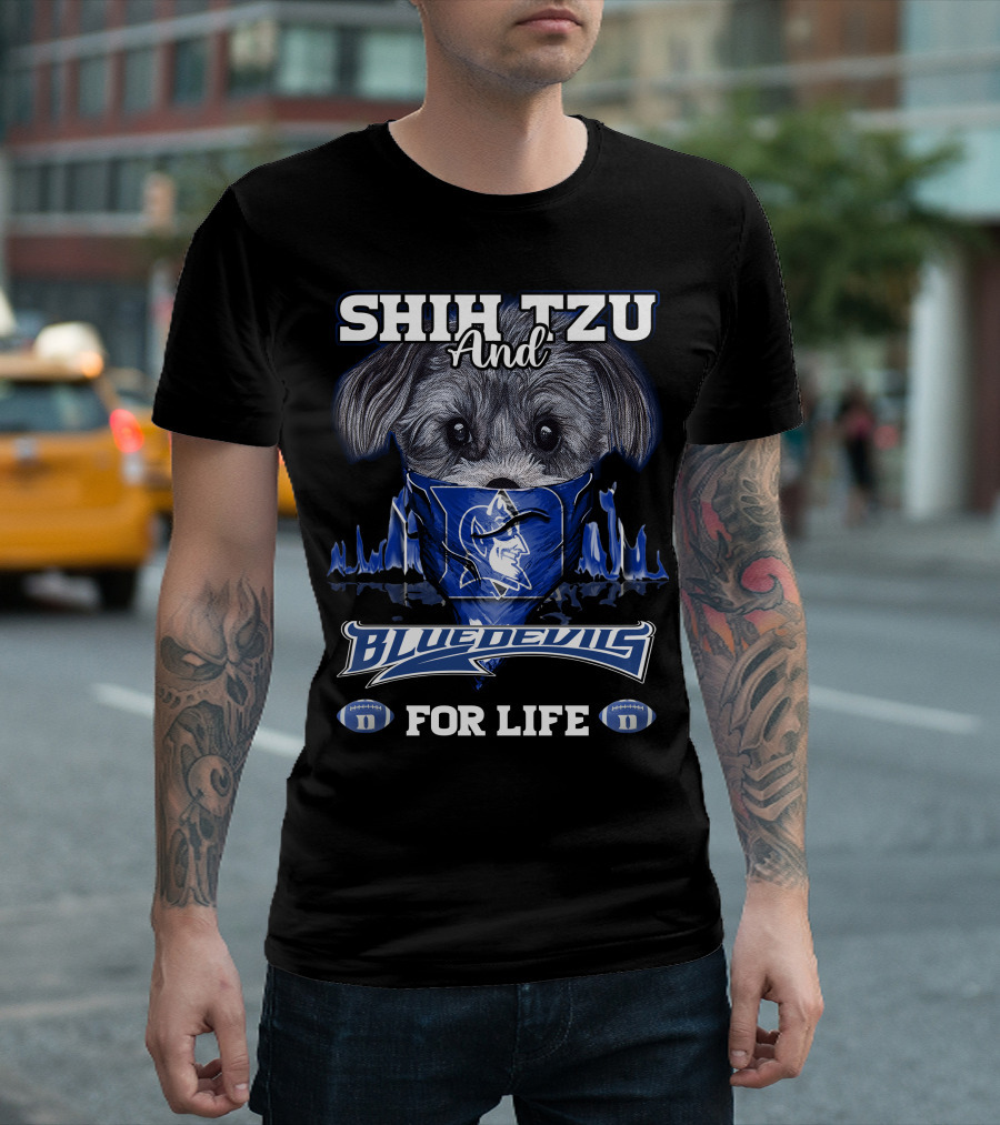 Shih Tzu And Duke Blue Devils For Life T-Shirt
