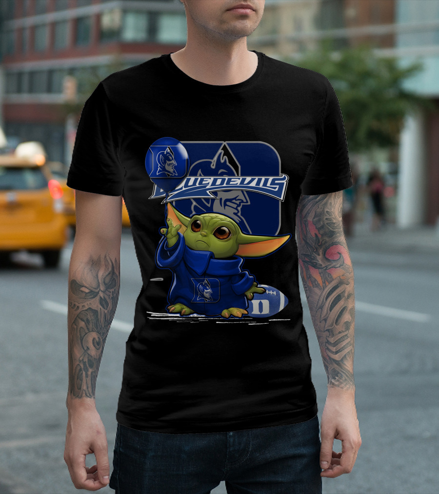 Yoda Blue Devils Football Balloon T-Shirt