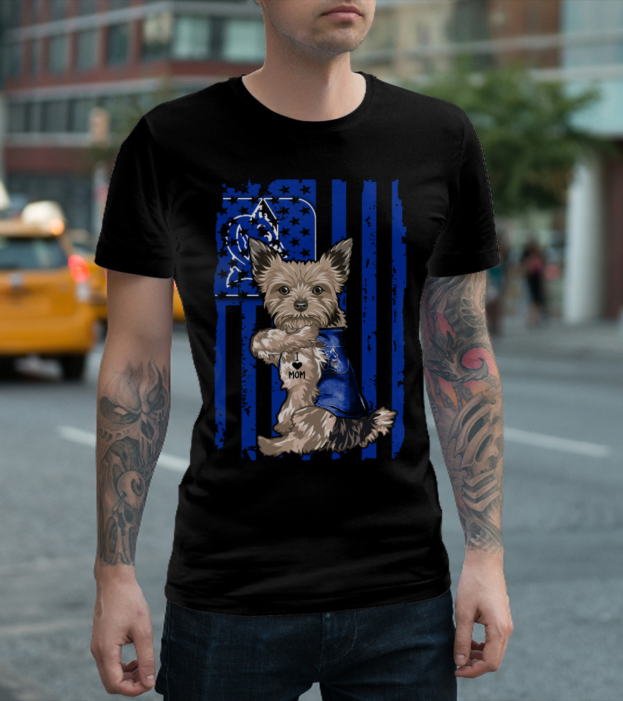 Yorkshire Terrier I Love Mom Duke Blue Devils T-Shirt
