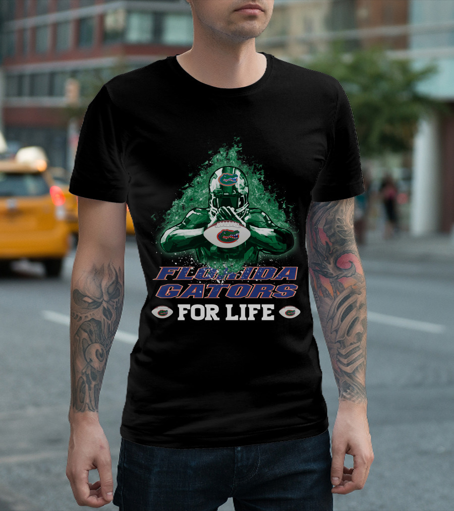 Florida Gators For Life Football Player Helmet And Ball T-Shirt