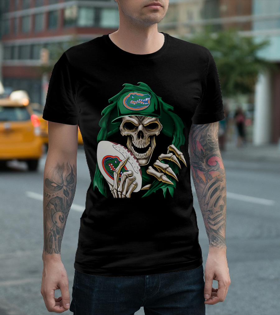Skullbong Florida Gators Skeleton with Football and Logo T-Shirt