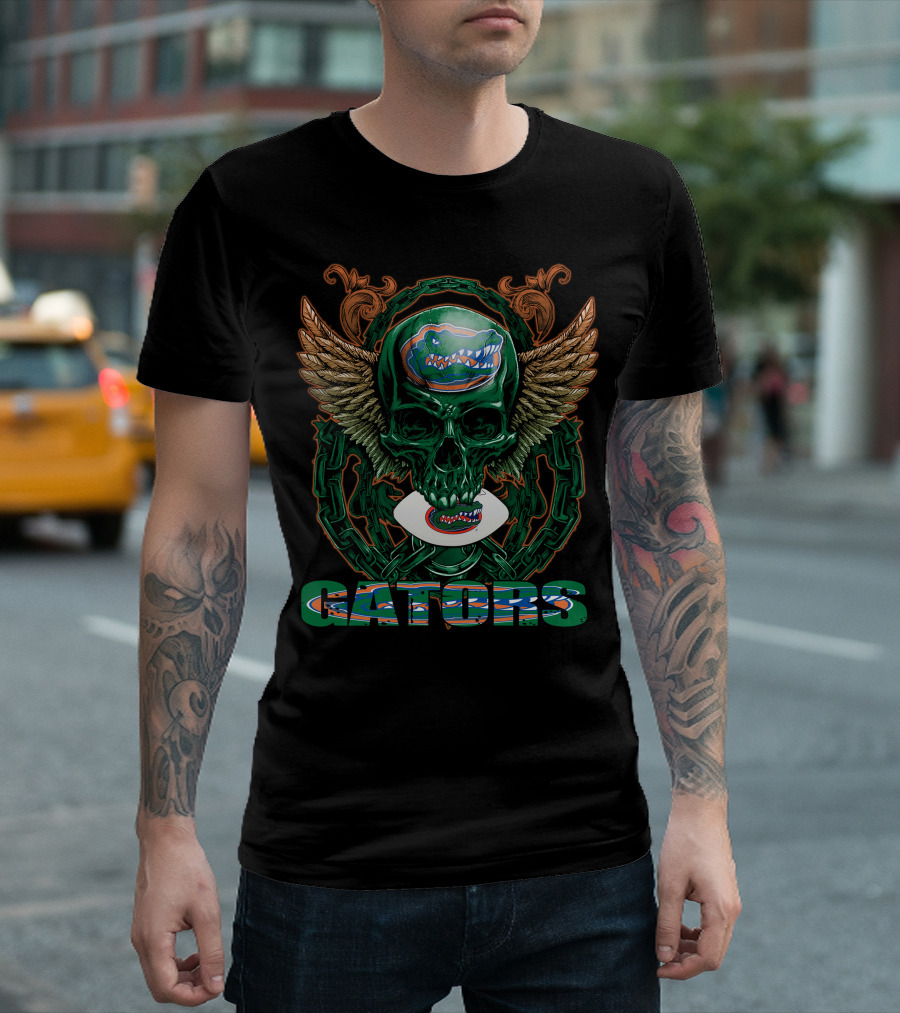 Gators Skullfb Winged Emblem Florida Gators T-Shirt