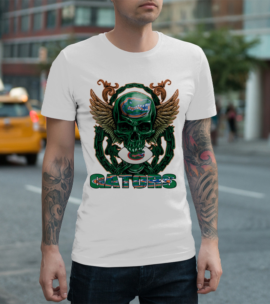 Gators Skullfb Winged Emblem Florida Gators T-Shirt