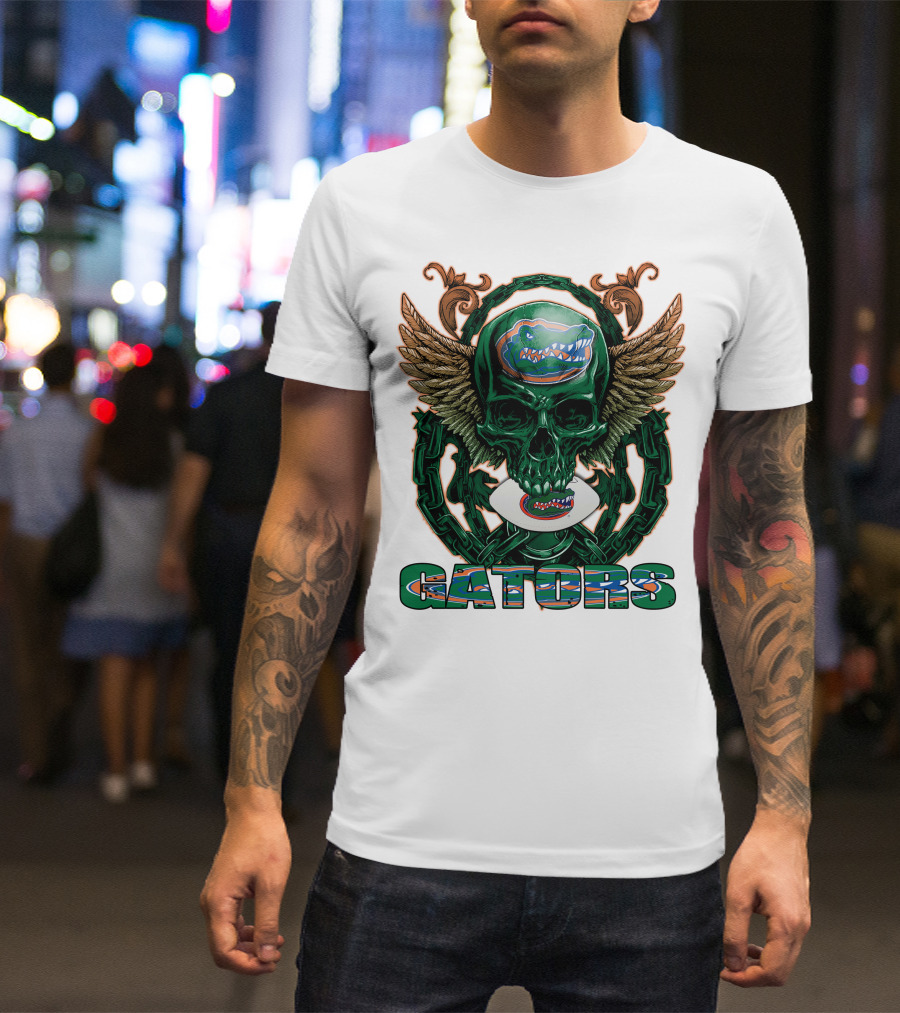 Gators Skullfb Winged Emblem Florida Gators T-Shirt