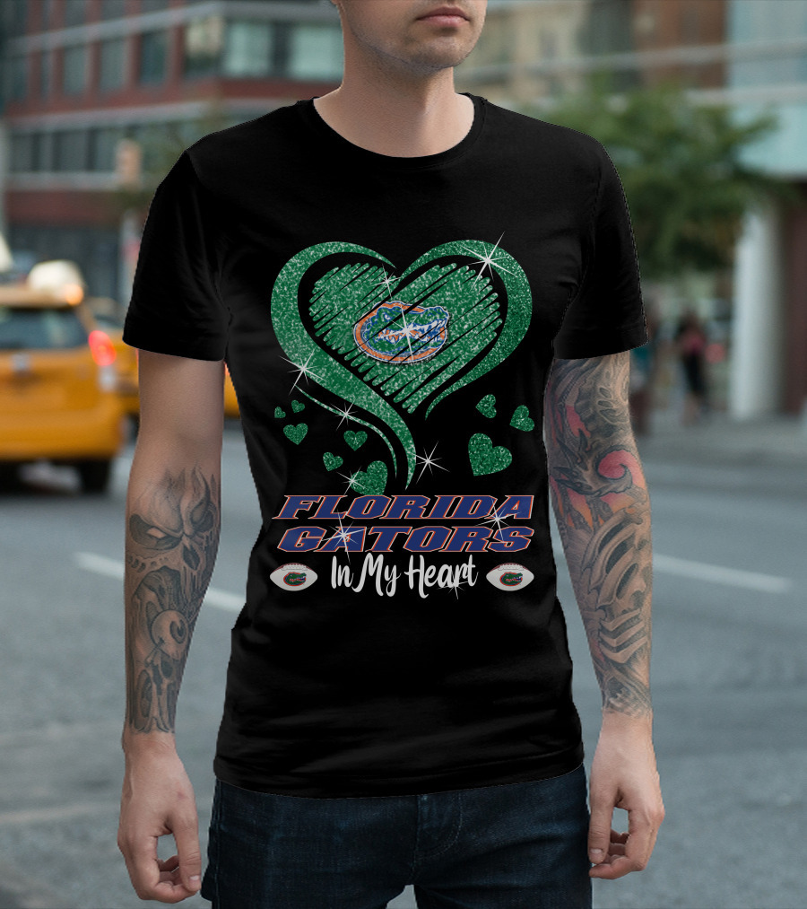 Florida Gators Sparkling Heart Love In My Heart T-Shirt