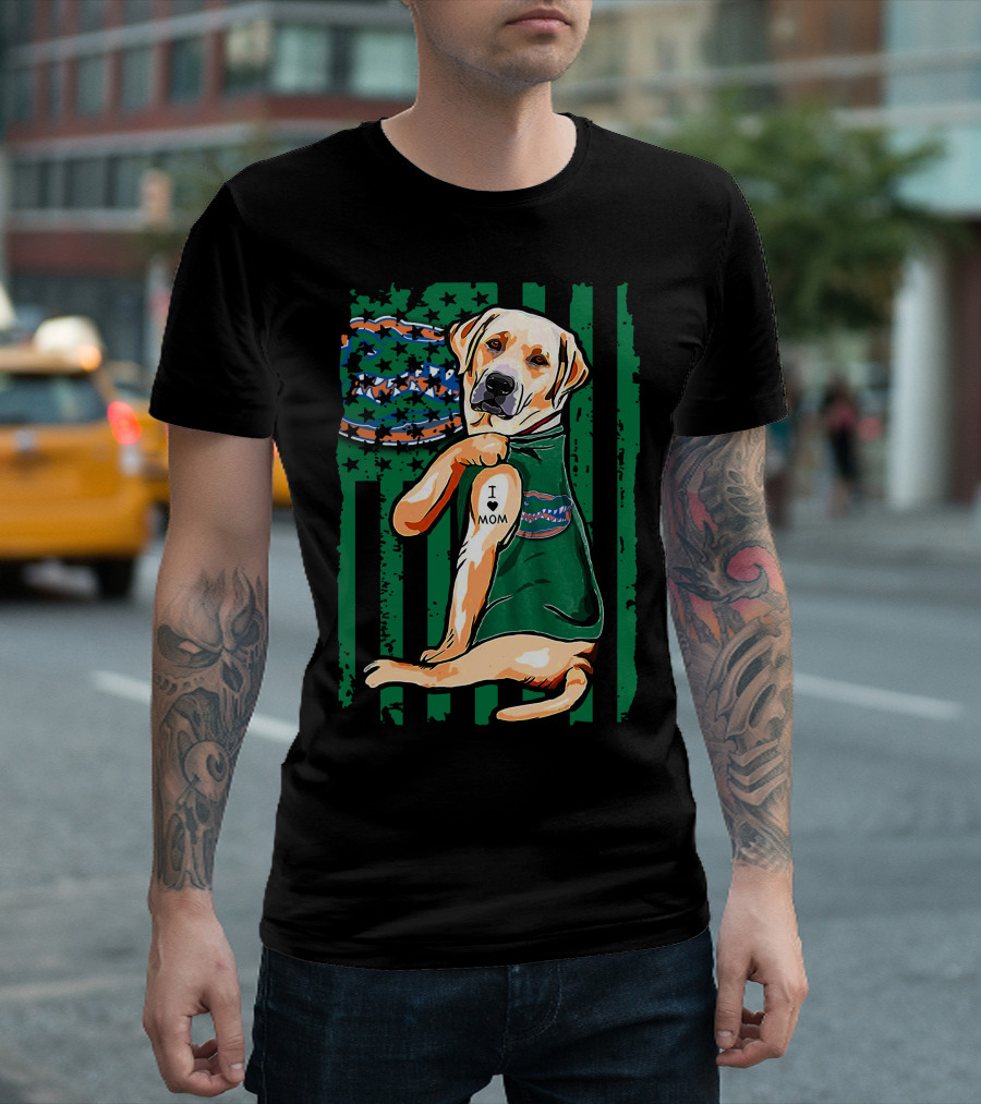 Labrador Retriever I Love Mom with Florida Gators Tattoo T-Shirt