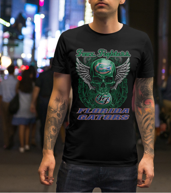 Foo Fighters Florida Gators Skull Wings T-Shirt