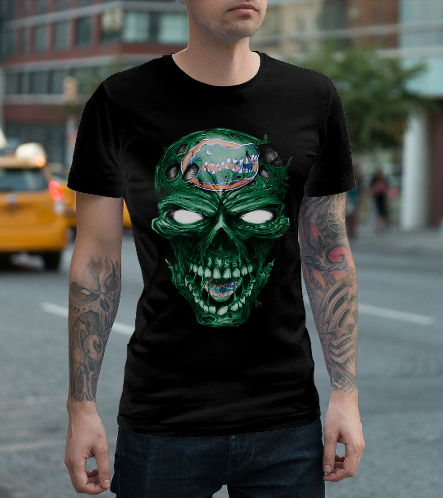 Skull Florida Gators Logo Zombie Face T-Shirt