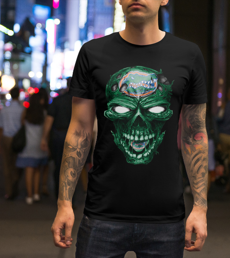 Skull Florida Gators Logo Zombie Face T-Shirt