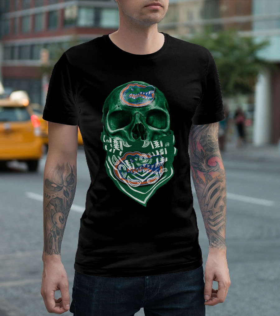 Florida Gators Skull Green Bandana T-Shirt