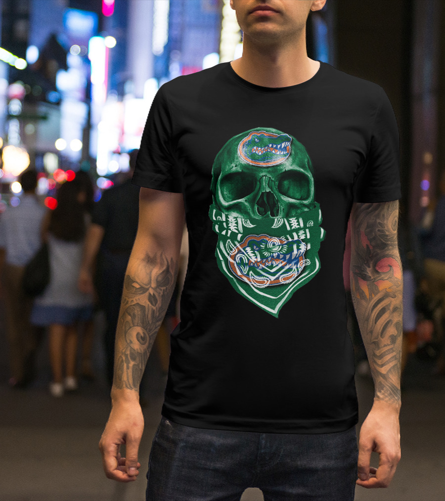 Florida Gators Skull Green Bandana T-Shirt
