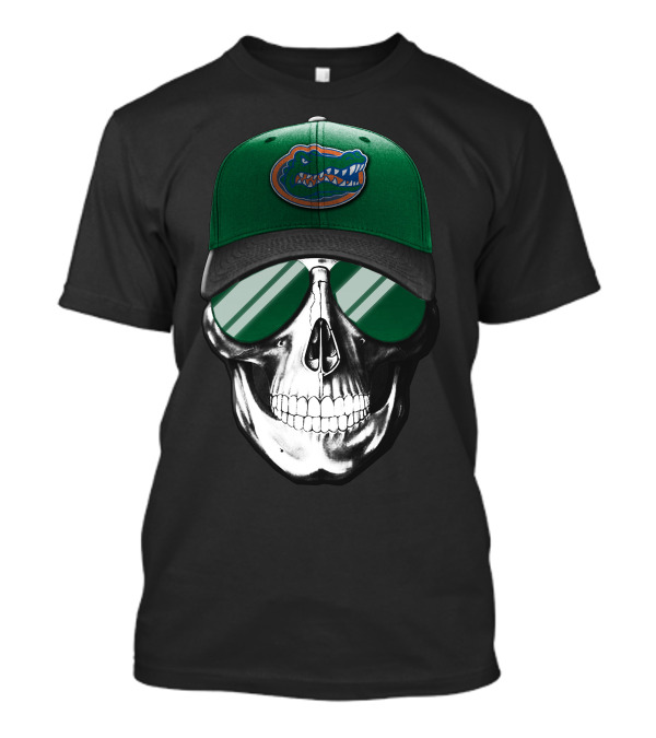 Florida Gators Skull With Cap And Sunglasses T-Shirt