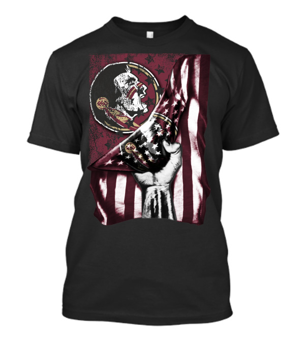 Florida State Seminoles Flag Emblem With Fist T-Shirt