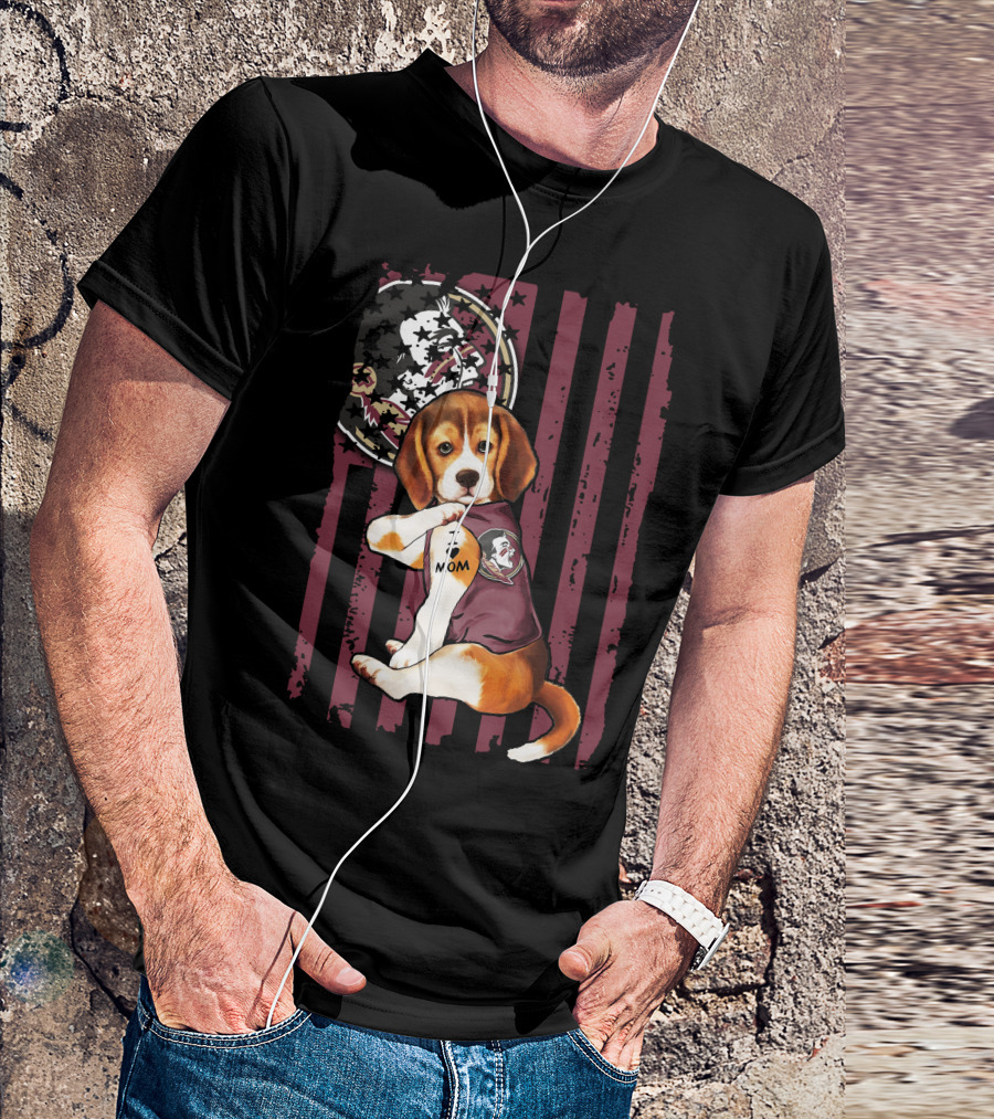 Beagle I Love Mom Florida State Seminoles T-Shirt