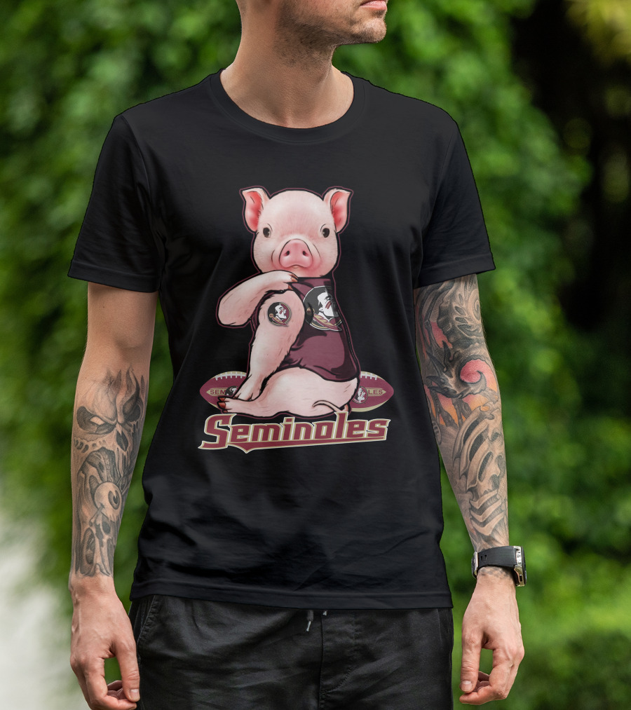 Seminoles Pig With Florida State Football T-Shirt