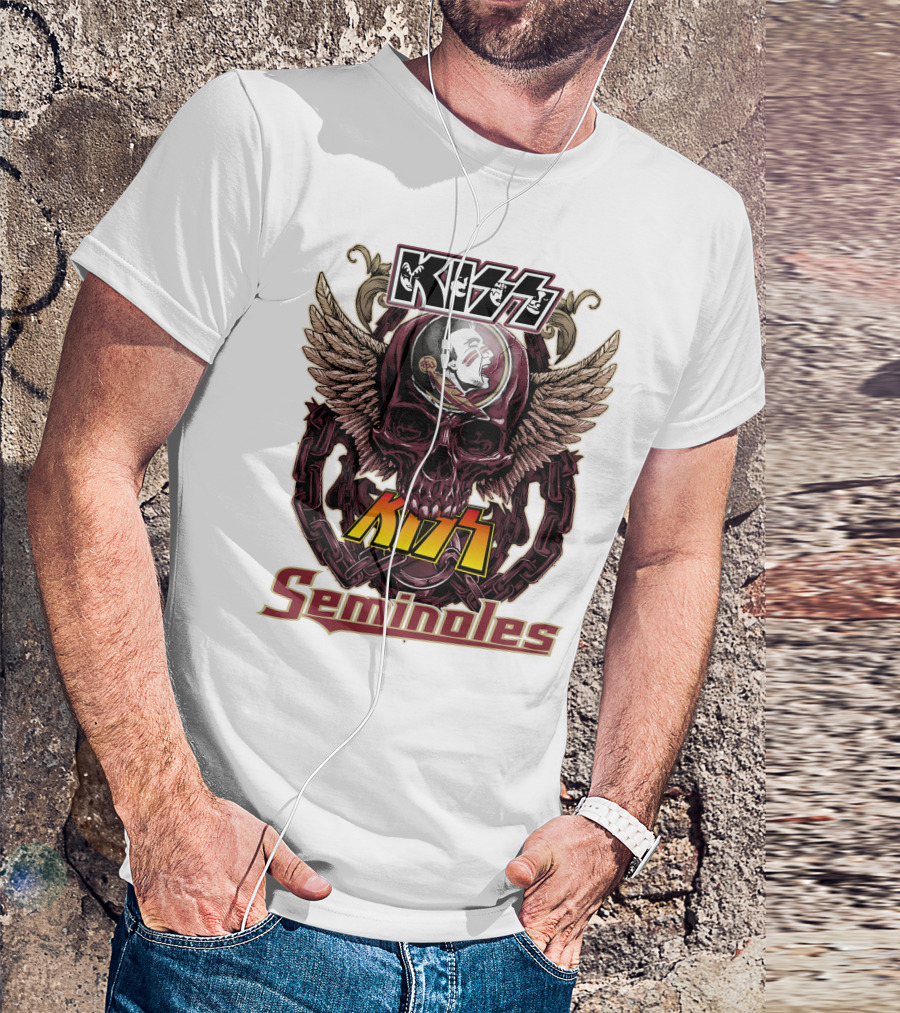 Kiss Florida State Seminoles Winged Skull T-Shirt