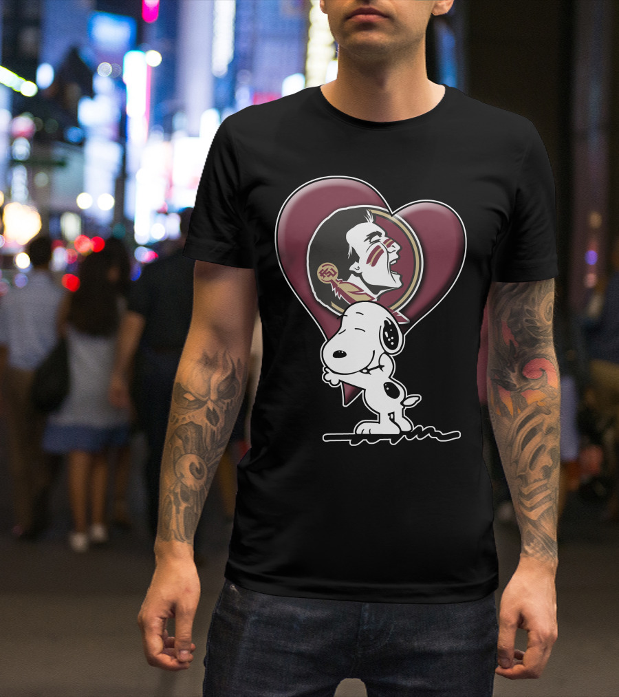 Snp V1 Florida State Seminoles Snoopy Heart T-Shirt