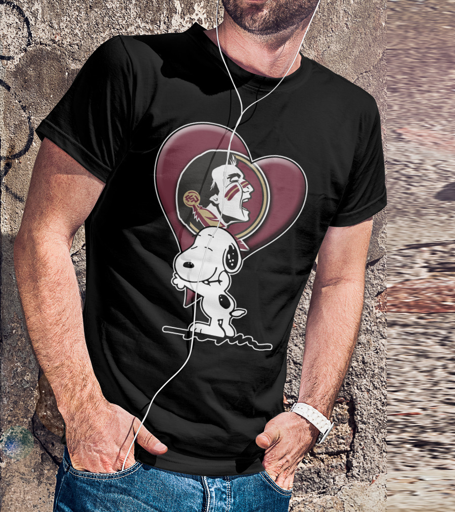 Snp V1 Florida State Seminoles Snoopy Heart T-Shirt