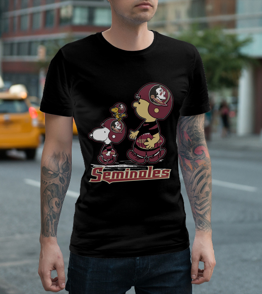 Seminoles Snpfootball Florida State Peanuts Characters Football T-Shirt