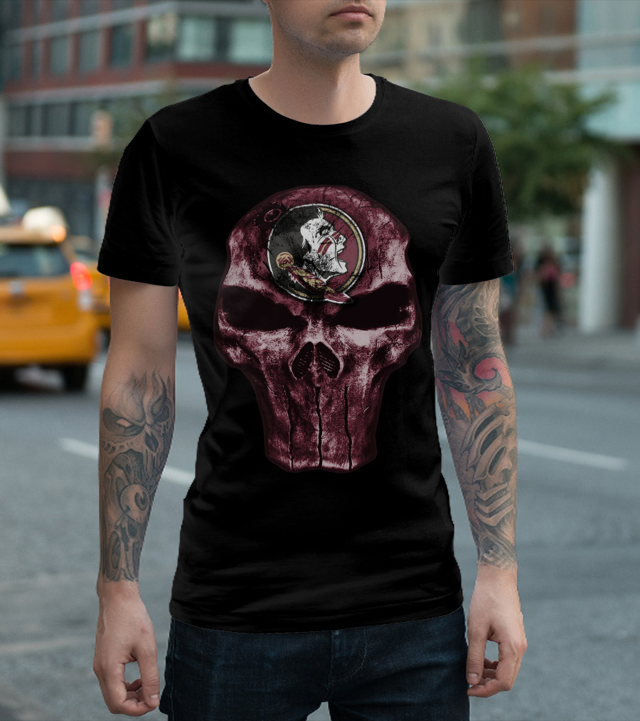 Skull With Florida State Seminoles T-Shirt