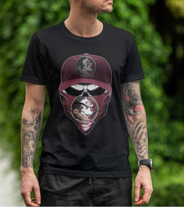 Florida State Seminoles Skull Bandana And Cap T-Shirt