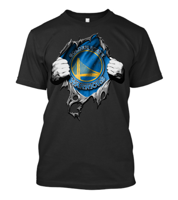 Golden State Warriors Torn V2 Rip Through T-Shirt