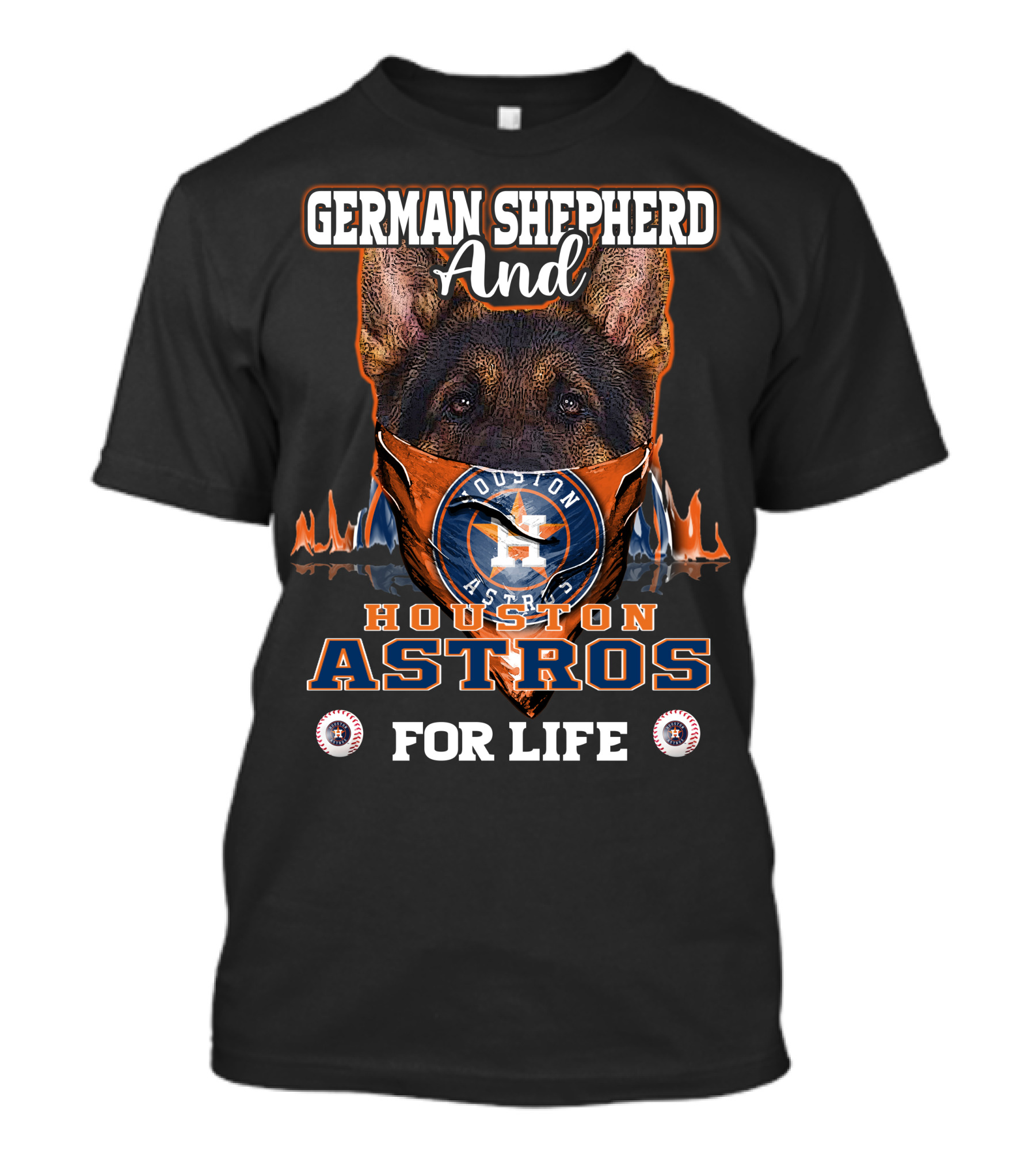 German Shepherd And Houston Astros For Life T-Shirt