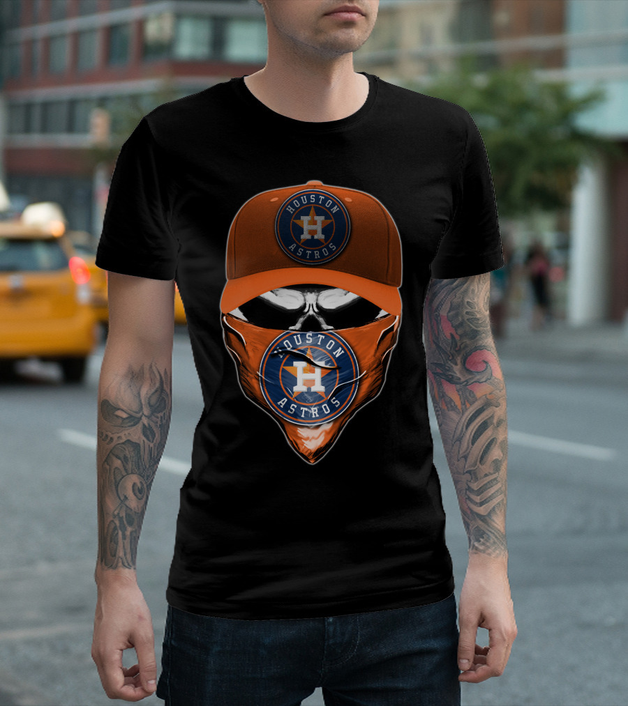 Houston Astros Skull Cap With Logo Bandana T-Shirt