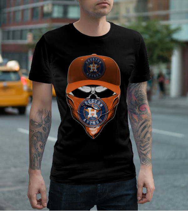 Houston Astros Skull Cap With Logo Bandana T-Shirt