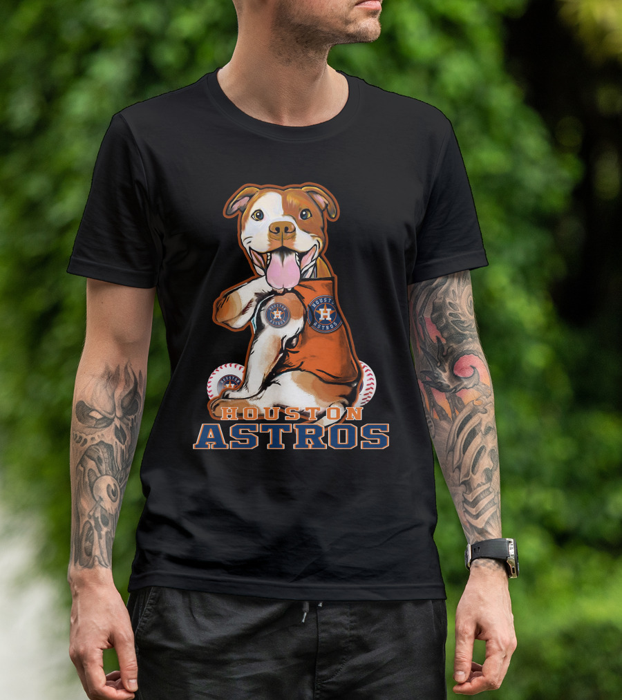 Houston Astros Baseball Pitbull T-Shirt