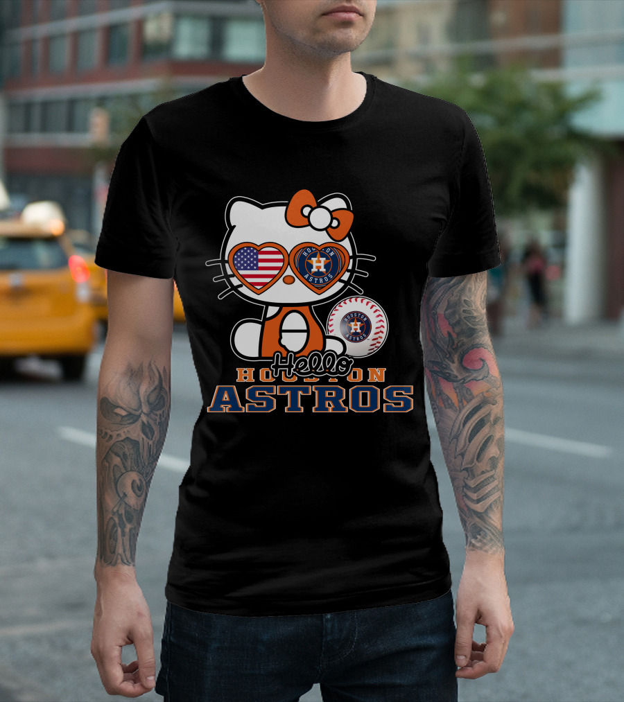Hello Kitty Houston Astros Usa Baseball T-Shirt