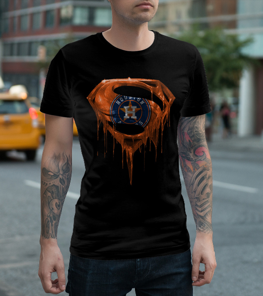 Houston Astros Superman Logo Dripping T-Shirt