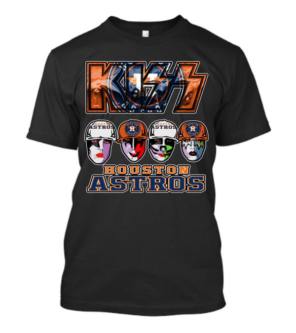Kiss Houston Astros Rock Band Collaboration With Iconic Face Paint And Logos T-Shirt