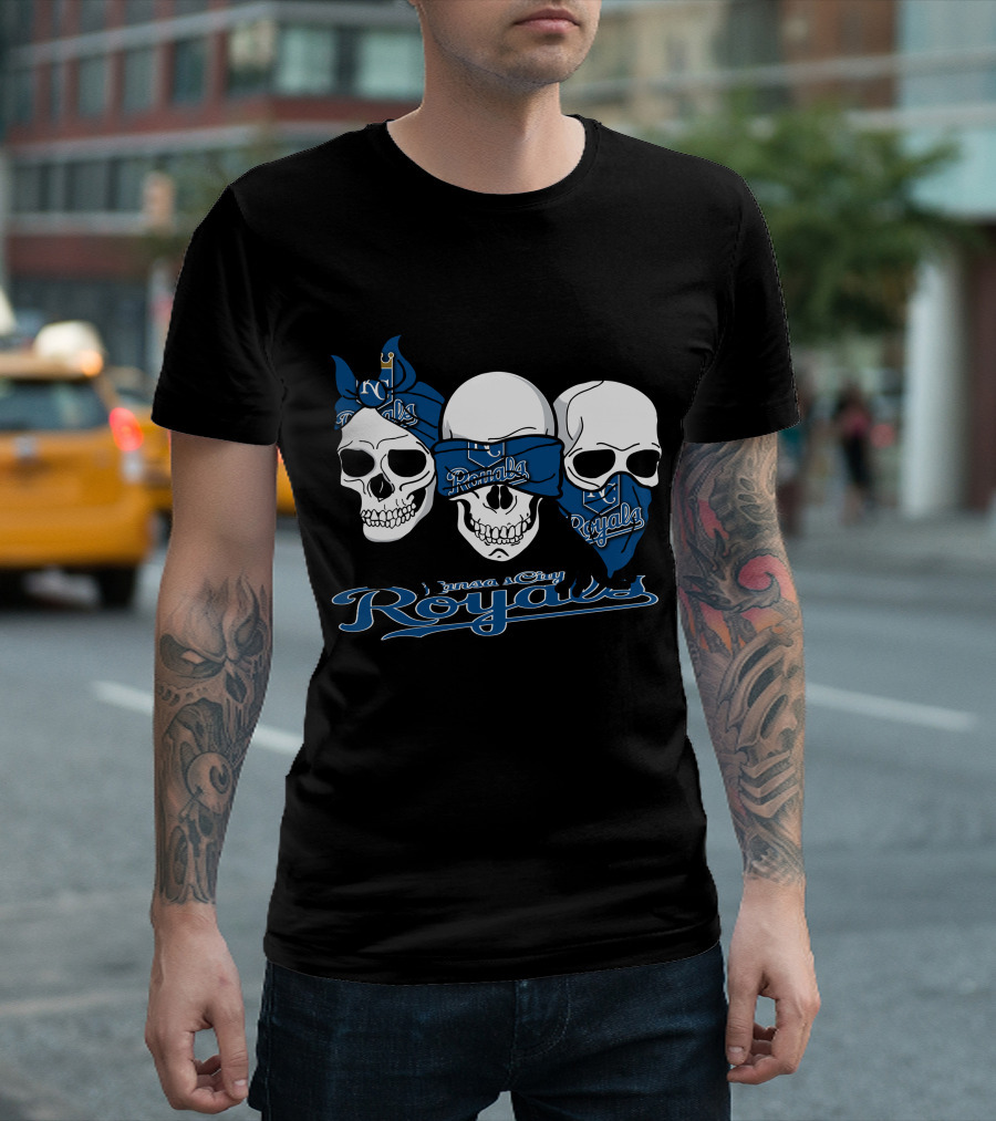 3 Skull Kansas City Royals Bandana T-Shirt