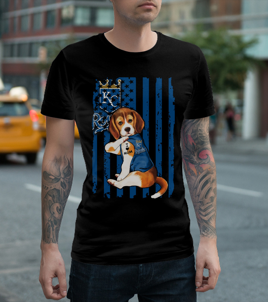 KC Royals Beagle I Love Mom T-Shirt