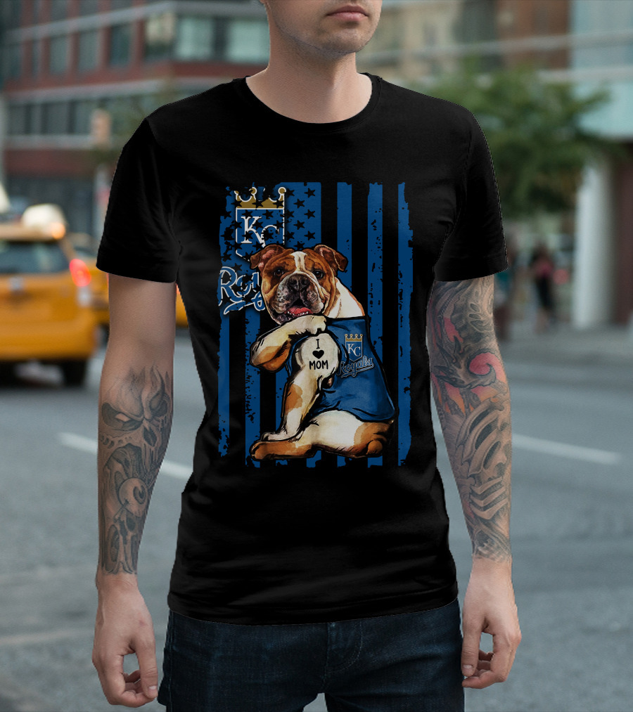 Kansas City Royals Bulldog I Love Mom T-Shirt
