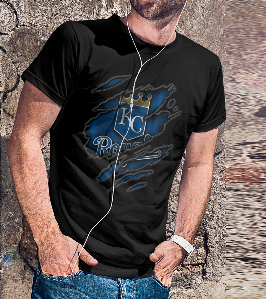 Torn KC Royals Blue Claw Marks T-Shirt