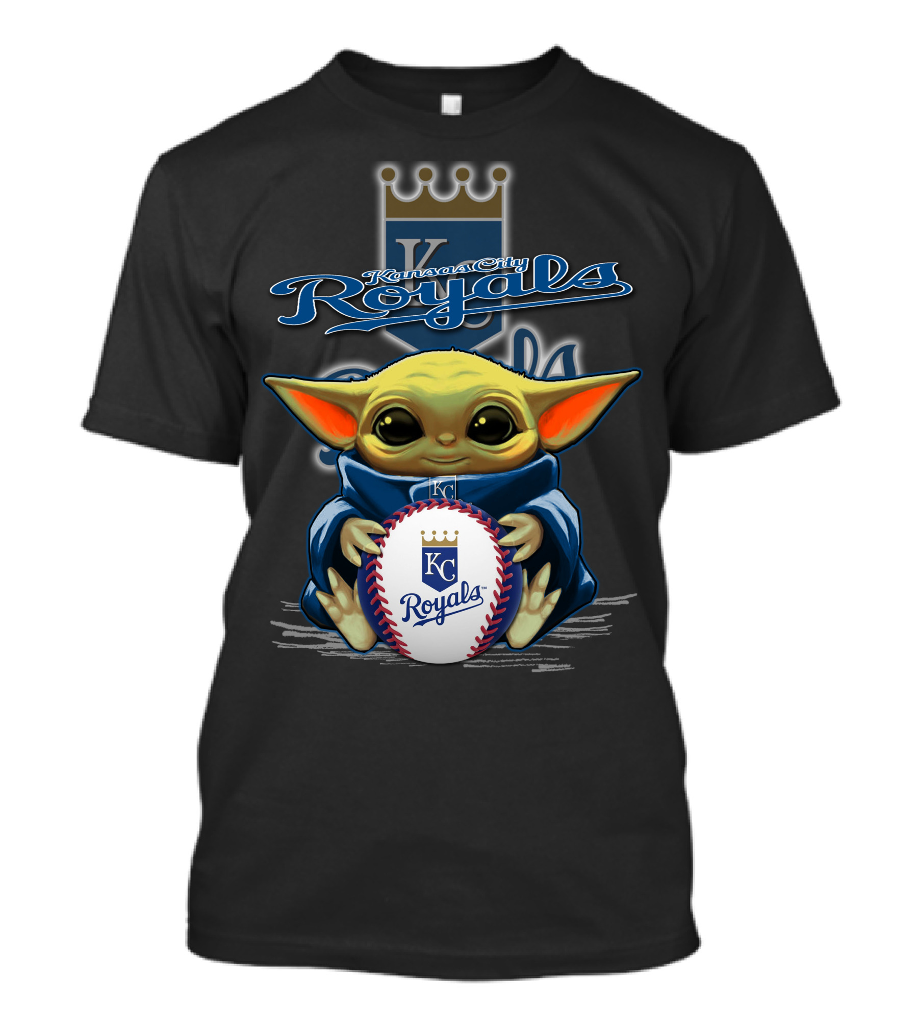 Kansas City Royals Baby Yoda Baseball T-Shirt