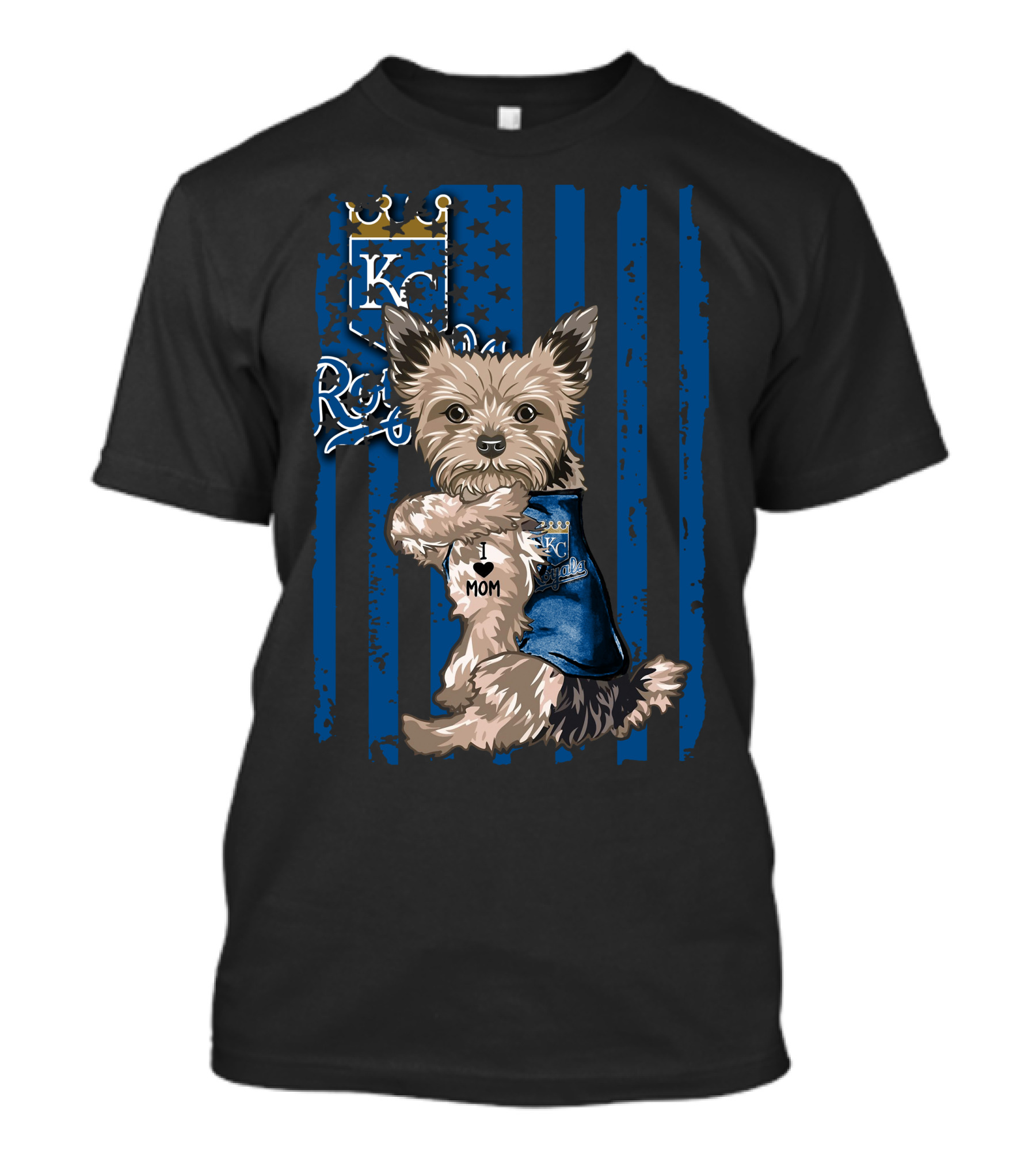 Yorkshire Terrier KC Royals I Love Mom T-Shirt