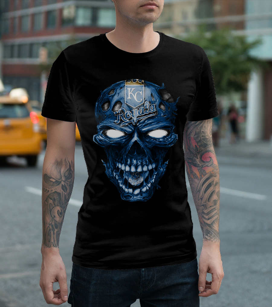 Skull KC Royals Blue Face T-Shirt