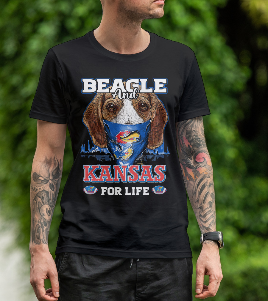 Beagle And Kansas Jayhawks For Life T-Shirt
