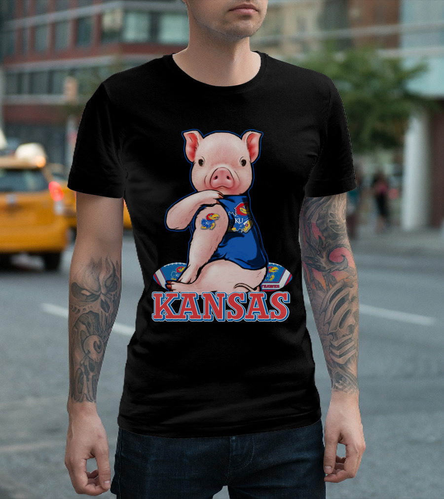 Kansas Pig Jayhawks KU Football Fan T-Shirt